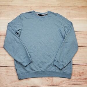 Travis Mathew Sweatshirt Mens Small Blue Crewneck Pullover Golf Logo Athletic